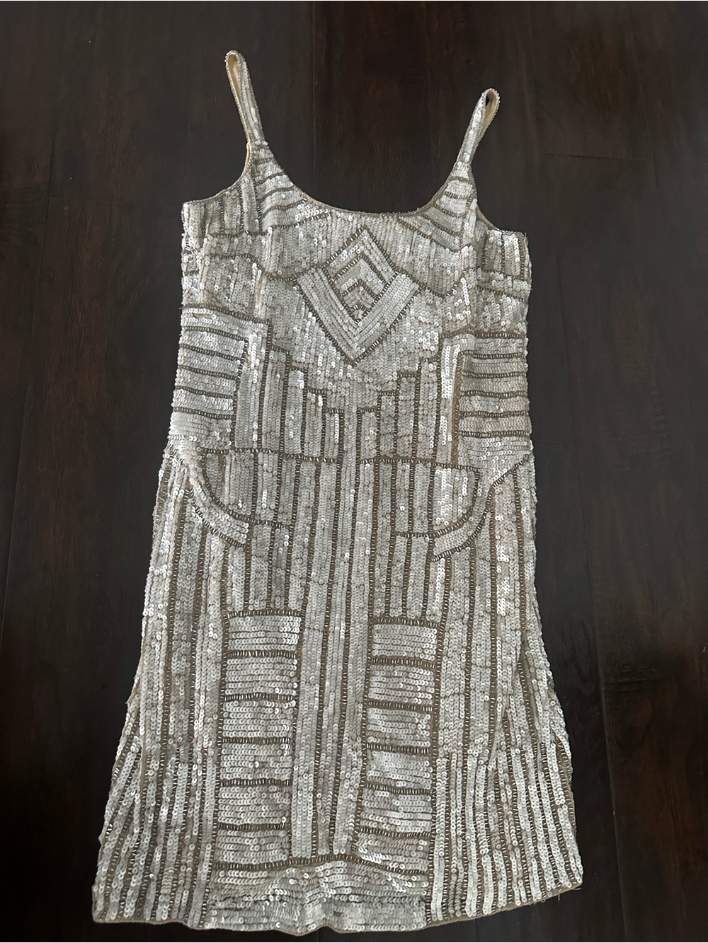 Adrianna Papell Beaded Sequin Cocktail Dress Size 10 - Picture 4 of 10
